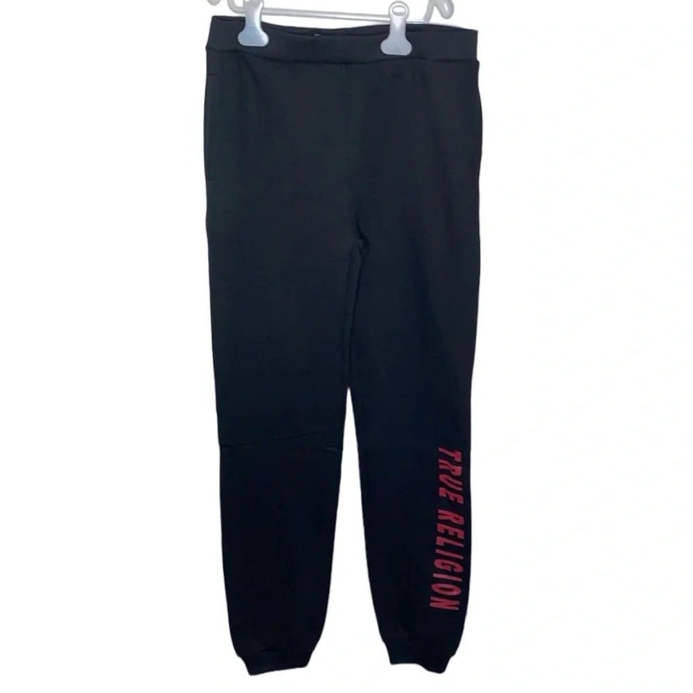 True religion black Geo Jogger with red spellout logo size XL